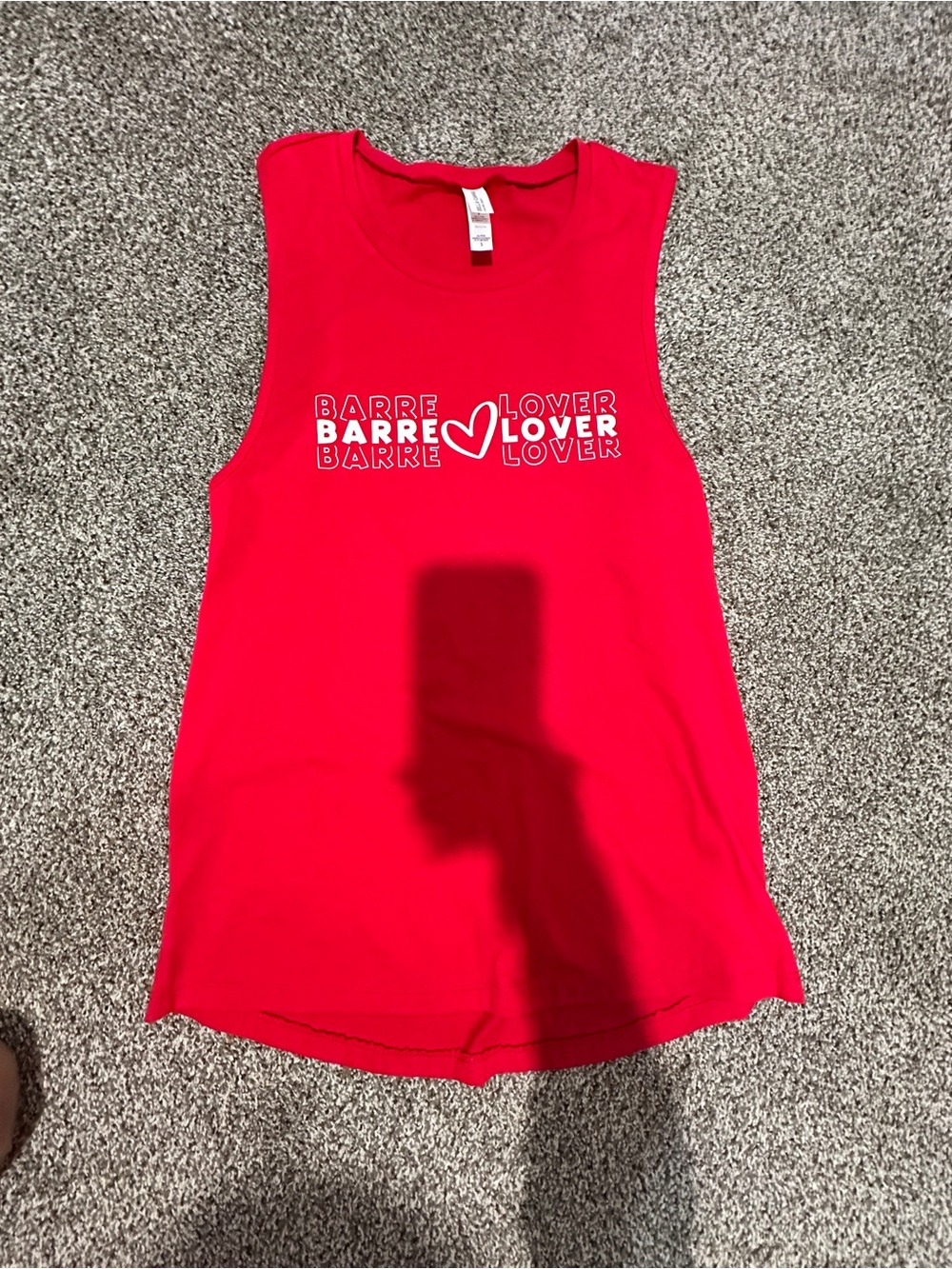 Bella Canvas Red 'Barre Lover' Muscle Tank